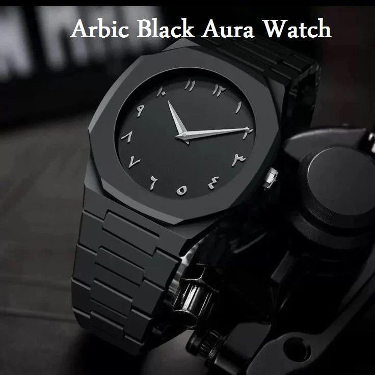 Luxury Arabic Numerals Watch – Aura Black Dial for Men