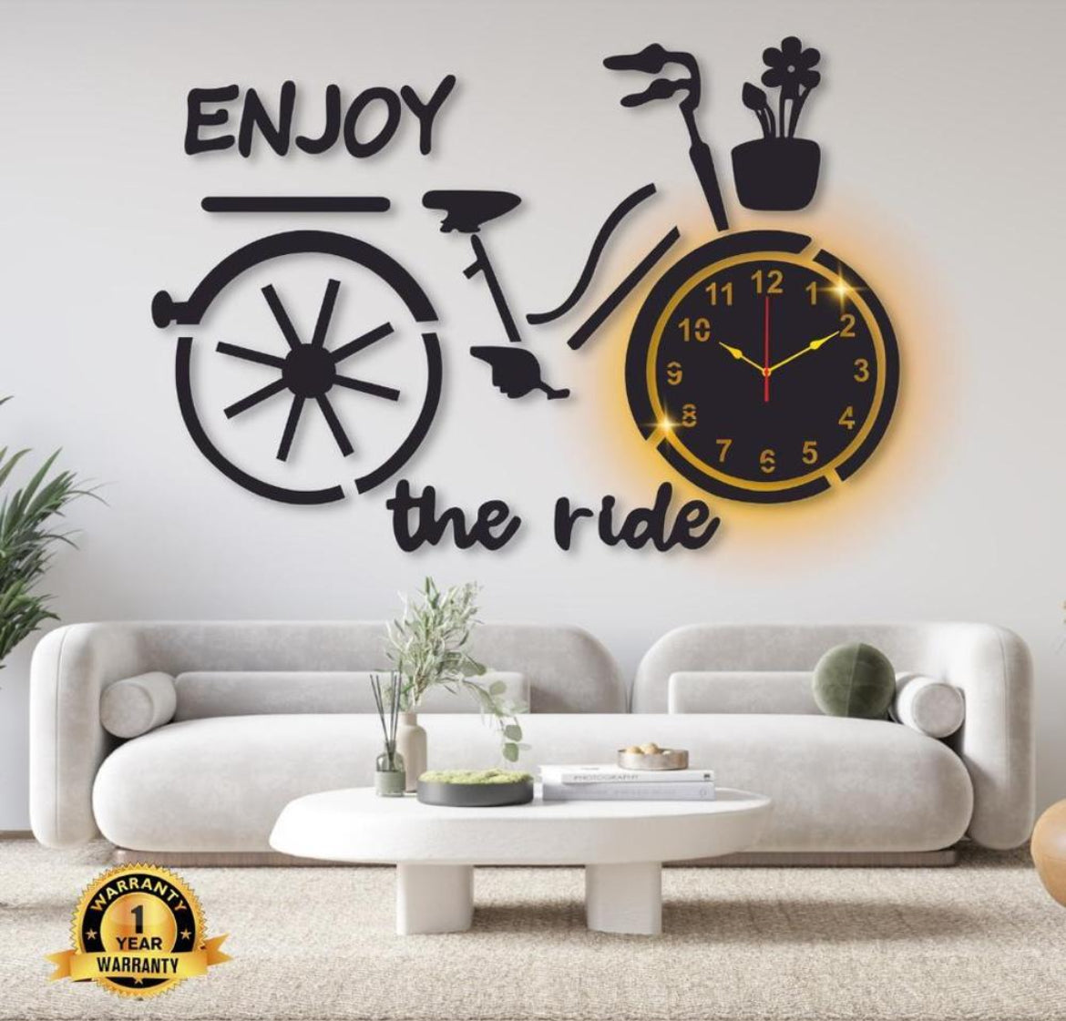 Islamic Calligraphy Analogue Wall clock with stylish desighn with light