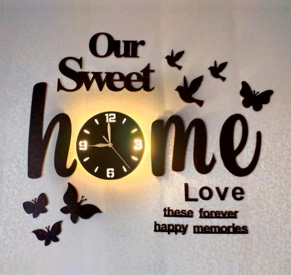 Islamic Calligraphy Analogue Wall clock with stylish desighn with light