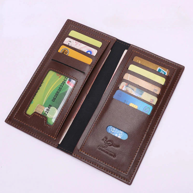 Kangro Vintage PU Leather Long Wallet for Men – Slim, Stylish & Durable